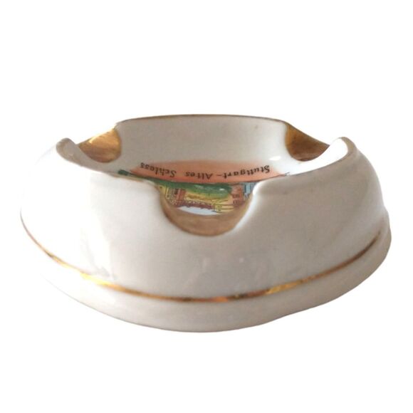 RW Bavaria Porcelain Ashtray Dish Gold Trim Stuttgart Altes Schloss Trinket Vtg. - Picture 11 of 16